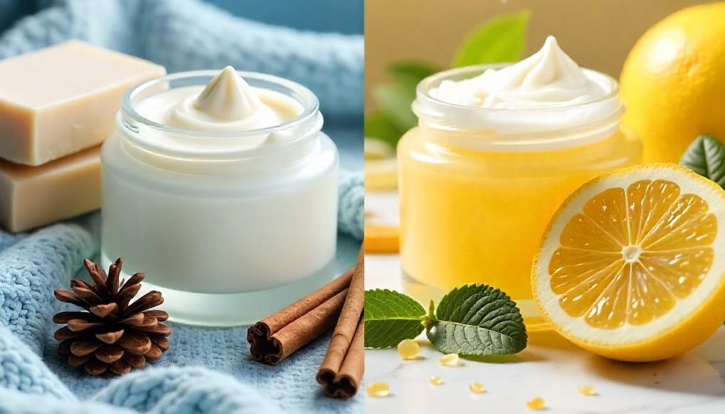 Seasonal natural soaps and body cream recommendations for winter hydration versus summer lightweight moisture